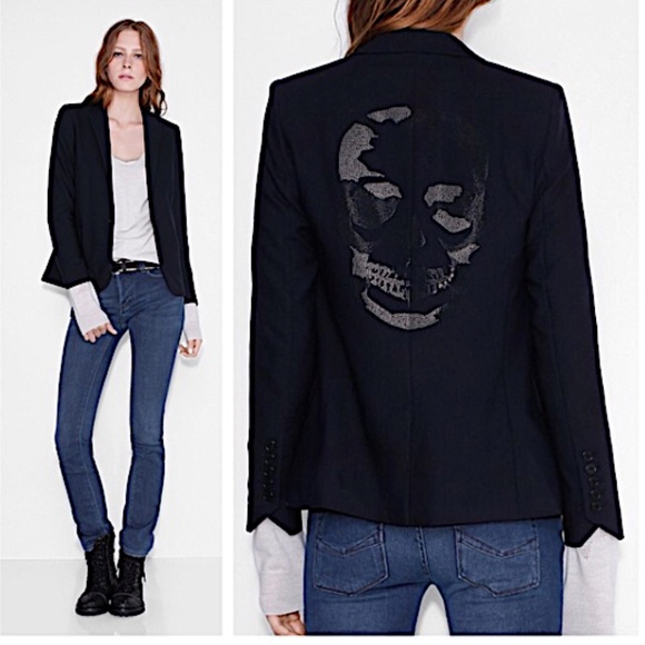 ZADIG & VOLTAIRE Vedy Embellished Skull Blazer - Picture 1 of 11